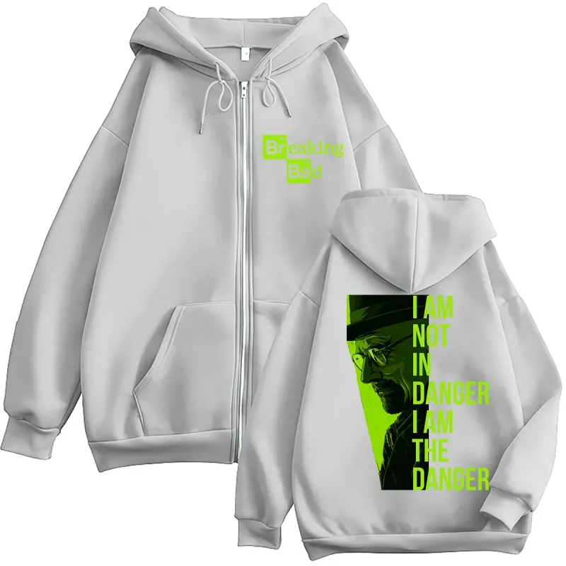 TV Series Breaking Bad Heisenberg Zip Up Hoodies I Am Not Danger I Am The Danger Men Women Tracksuit Loose Autumn Casual Coats