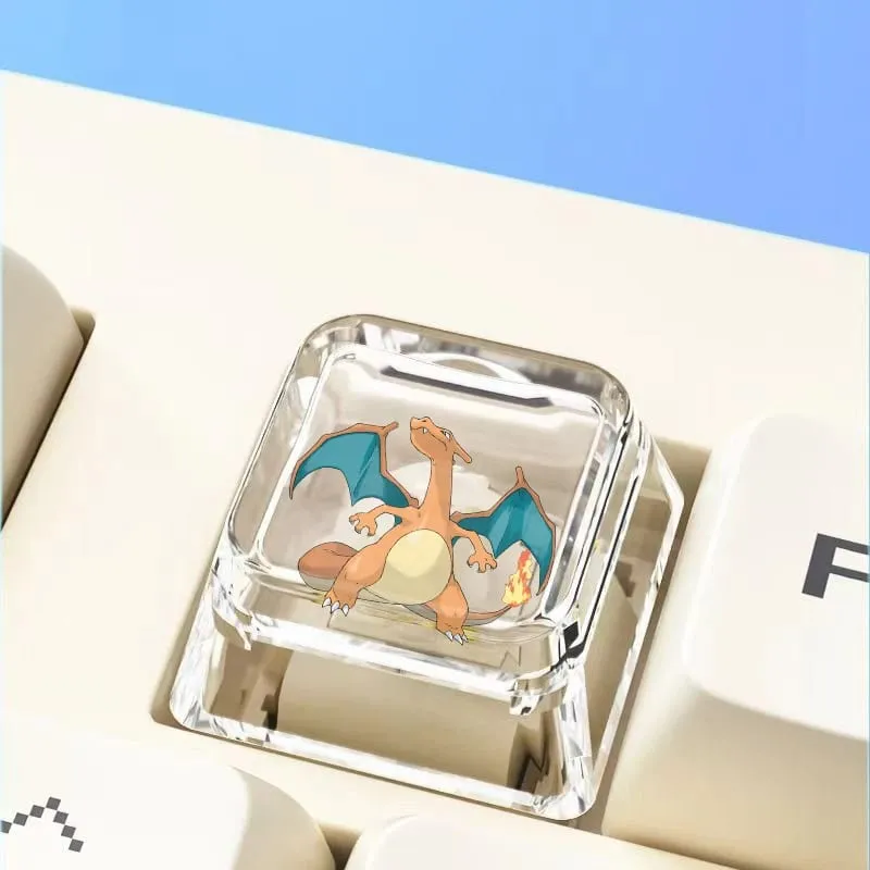 Cross mechanical keyboard personalized anime keycap single Charmeleon Blastoise Eevee transparent cartoon keycap