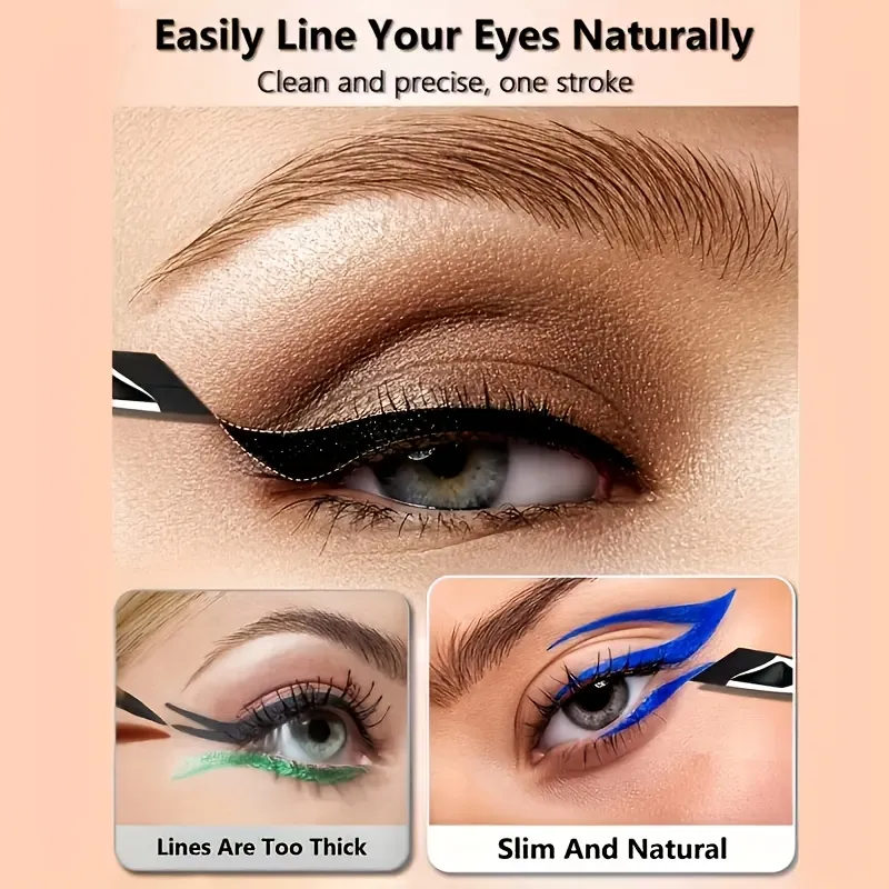 5pc Eyeliner Brush Set with Tilted Fine Blade Suitable for Precise Application - Suitable for All Skin Types Makeup Brushes Set