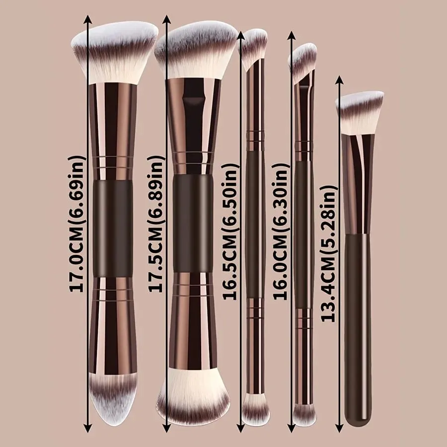5-teiliges, weiches Jumbo-Make-up-Pinsel-Set, synthetische Borsten, nicht reizend, Gesichtspuder, Rouge-Lidschattenpinsel, komplettes Starter-Set