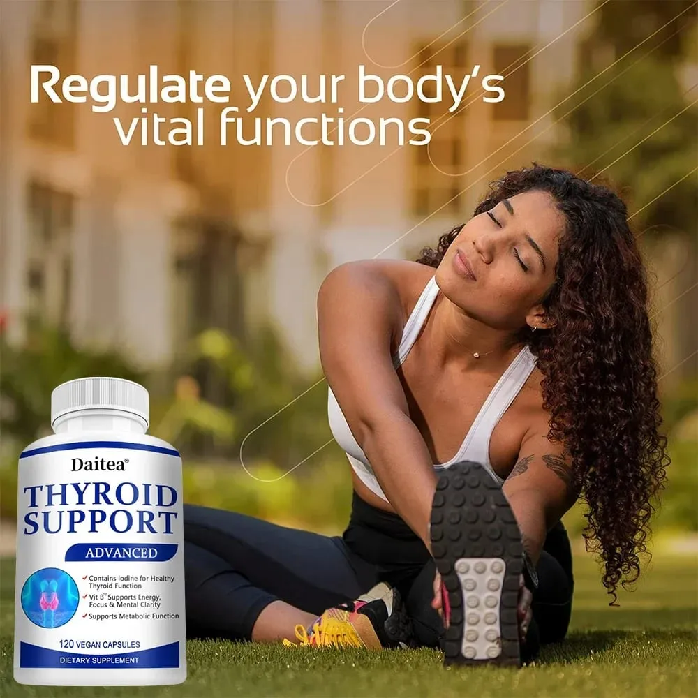 Thyroid Supplement with L-tyrosine Iodine Zinc & Selenium - Promotes Memory Cognitive Thyroid Health and Metabolism NON-GMO