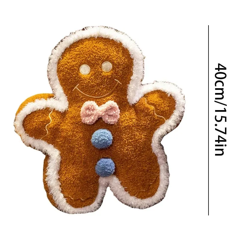 Hot Christmas Gingerbread Man Pillow Soft Plush Toy Decoration Funny XMas Plushie High Quality Christmas Birthday Gift Decor