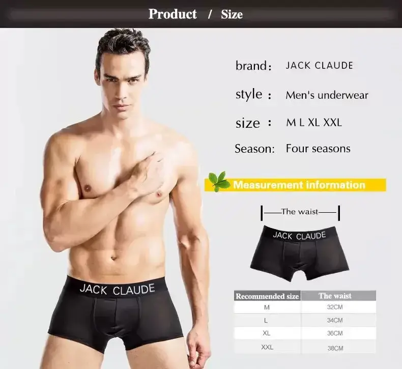 5Pcs/Men's Underwear Men Short Antibacterial Comfortable Sexy Boxer 3D Large Pouch Casual Solid Color Underwear Boxer MenPanties — image 1