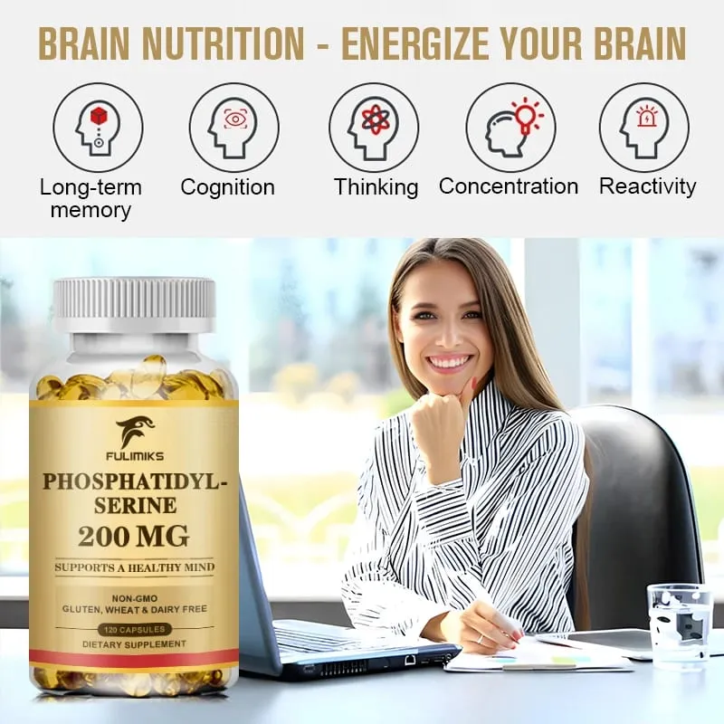 Phosphatidylserine Capsules Boosts Brain Vitality Improves Focus Memory Learning Ability & Daily Cognitive Health