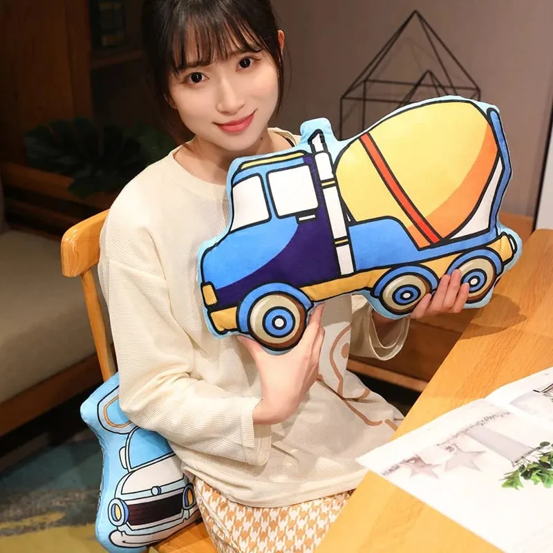 Transportation Vehicle Plush Pillow Recreational Vehicle Excavator Ambulance Airplane Motorbike Taxi Fire Truck Cushion Decor