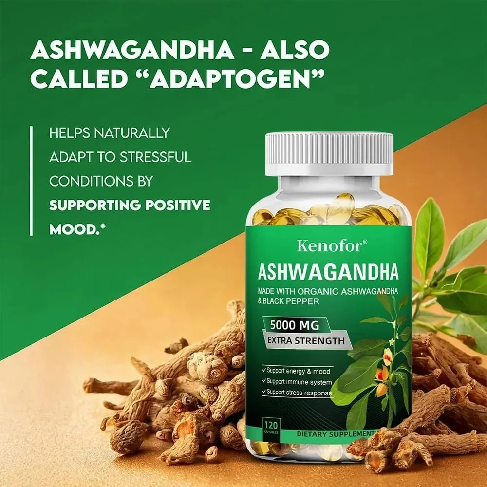 Organic Ashwagandha Extract Capsule Ashwagandha Supplement Help Stress Focus Brain Energy Support Sleep Health