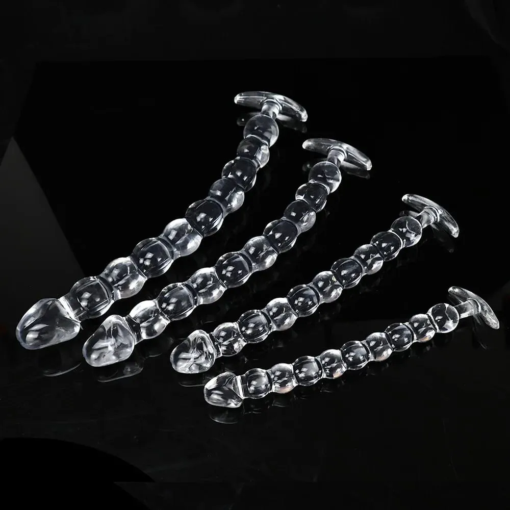 40cm Glass Dildo Artificial Penis Dick Crystal Anal Bead Butt Plug Prostate Massage Masturbate Sex Toy For Adult Women