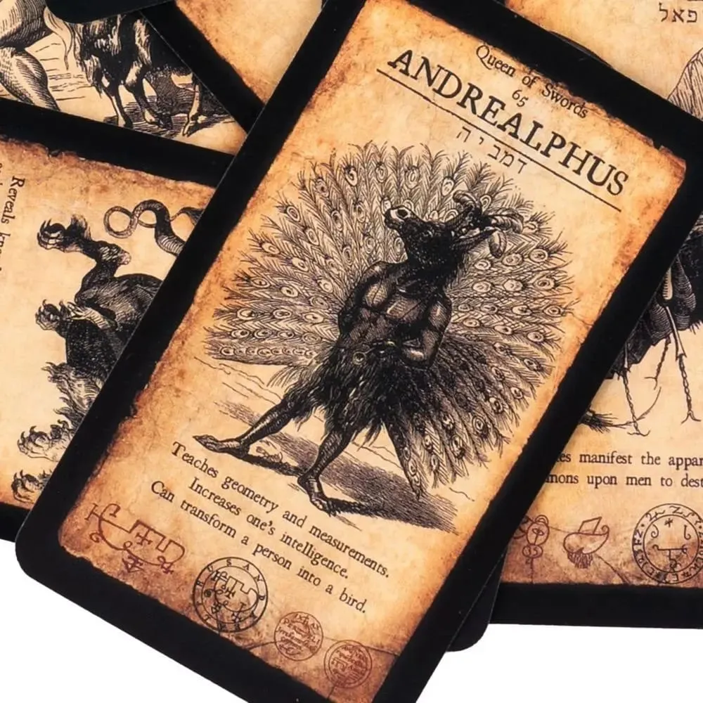 The Demon-Possessed Tarot Cards - Goetia Occult Divination Deck - 10.3*6cm 78 Vintage Gothic Demonology Tarot
