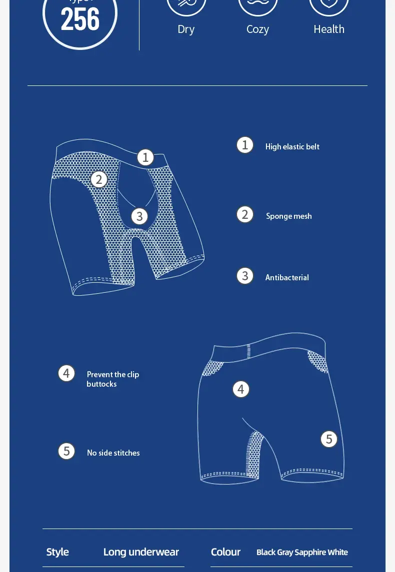 Extended sports underwear, men's boxer shorts, Modal anti-leg abrasion running, large size breathable training quadrangle shorts — image 1