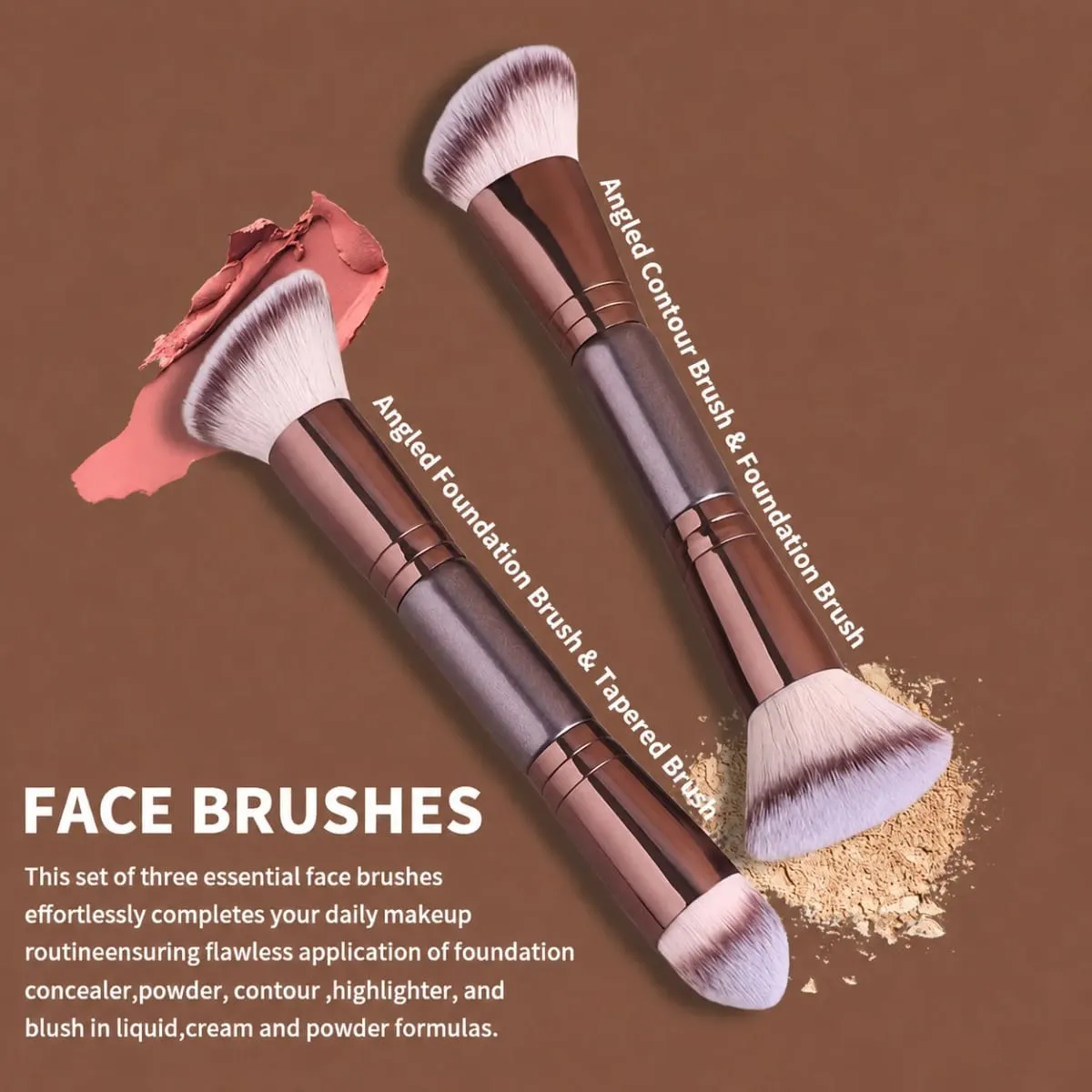 Professional Makeup Brush Set Portable Travel Double-Ended Makeup Brushes Multifunctional Cosmetic Tools In