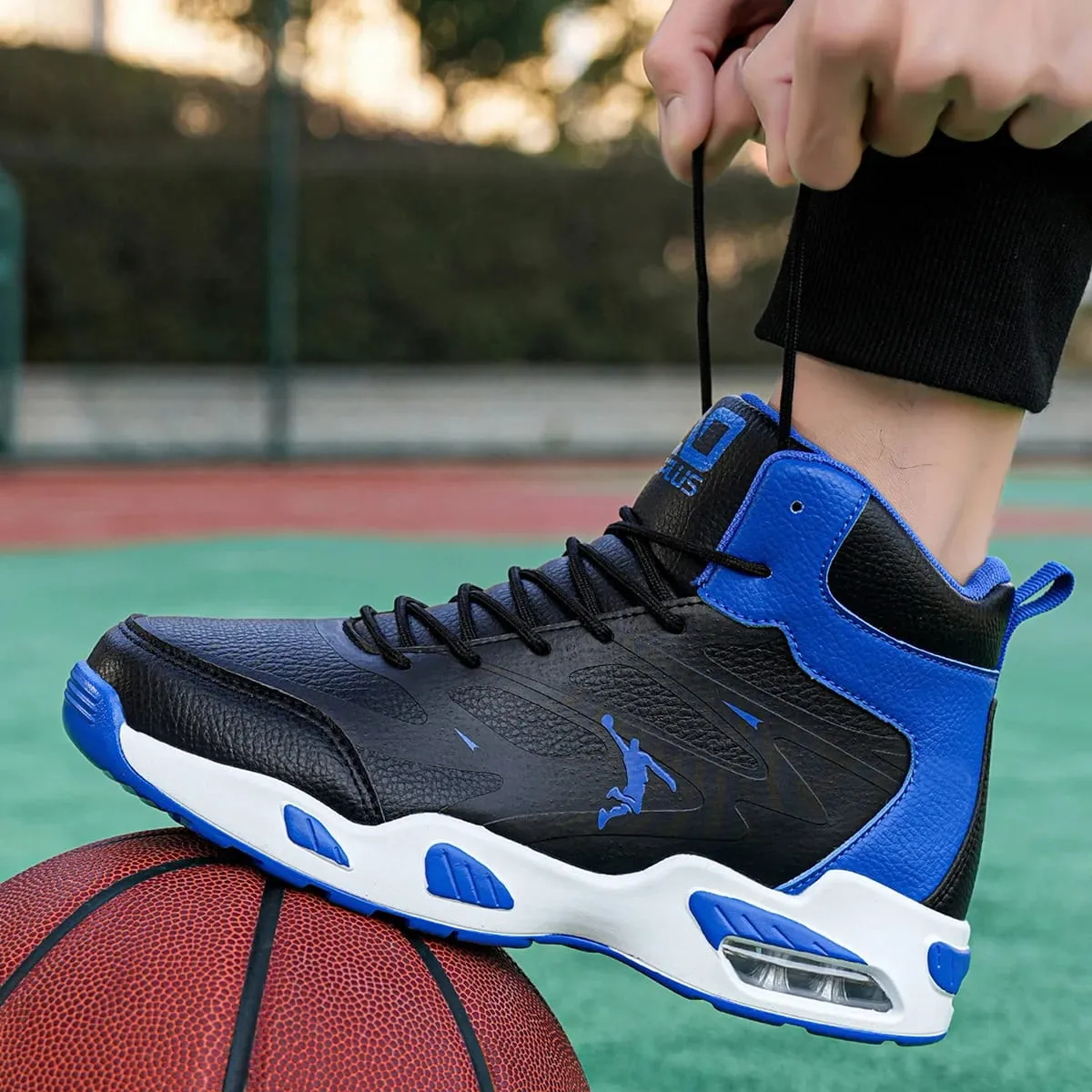 Men's High-Top Basketball Shoes Fashion Air Cushioning Comfortable Non-Slip Breathable Shock-Absorbing Outdoor Activities Sneake