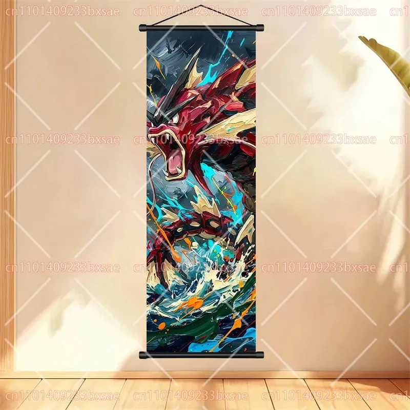 Anime Pokémon Gengar Charizard Kyogre Gyarados Mewtwo Rayquaza Cool Poster Hanging Scroll Painting Birthday Holiday Party Gift