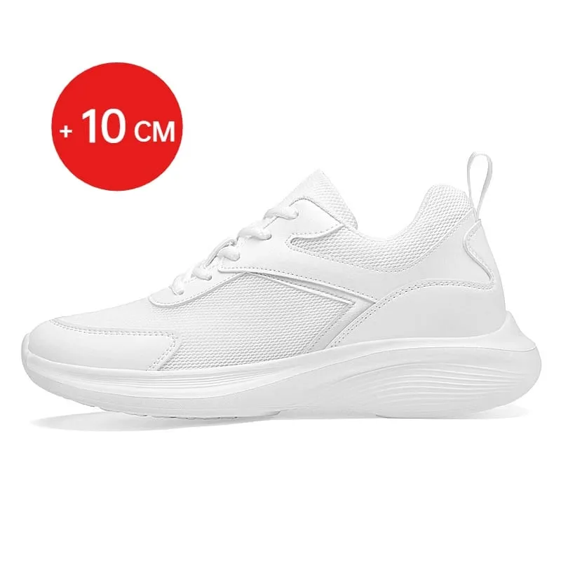 Men Fashion Height Increasing Sneakers Breathable Mesh Height Increase Shoes Microfiber Sole Comfortable Outdoor Walking Shoes