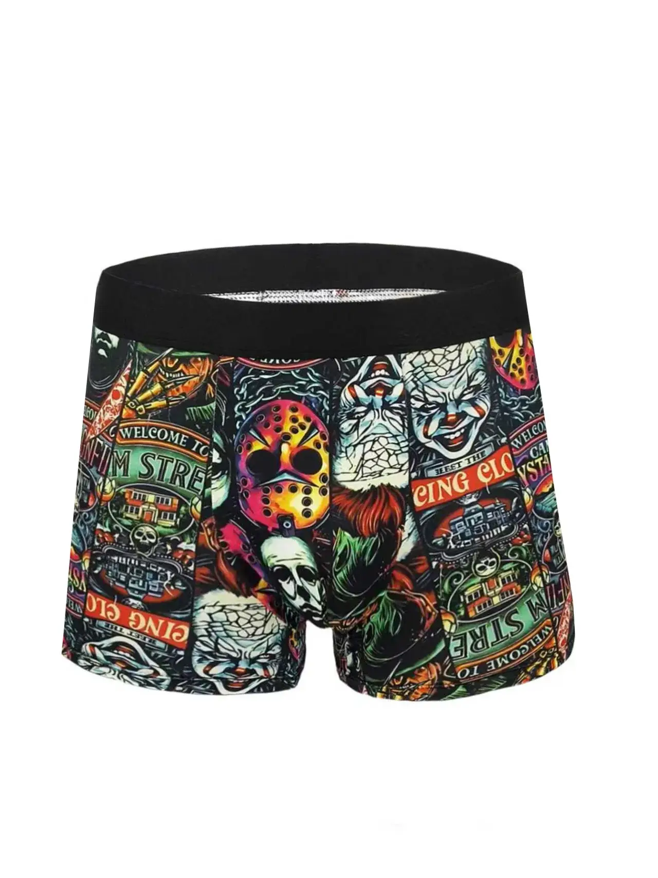 Men's Fun Graffiti Printed Boxer Shorts Random 5-Piece Set, Trendy, Personalized, Comfortable and Breathable Four-Corner Pants — image 2