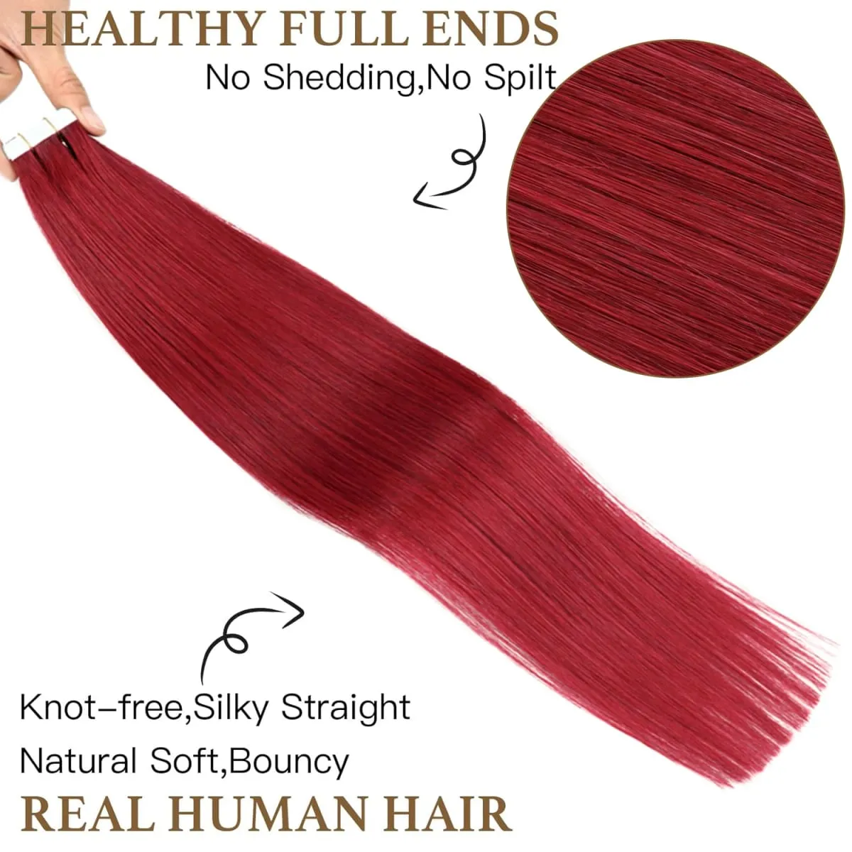 Silky Straight Tape ins Human Hair Extensions Tape in Hair Extensions Human Hair 40 Pcs/Pack Real Human Hair Tape in Extensions