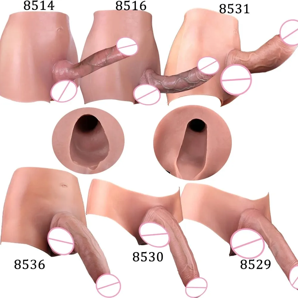 Large Hollow Dildo Premium Silicone Pants Wearable Hyper Realistic Insertable Penis Cover Adult Intimate Wearable Toys