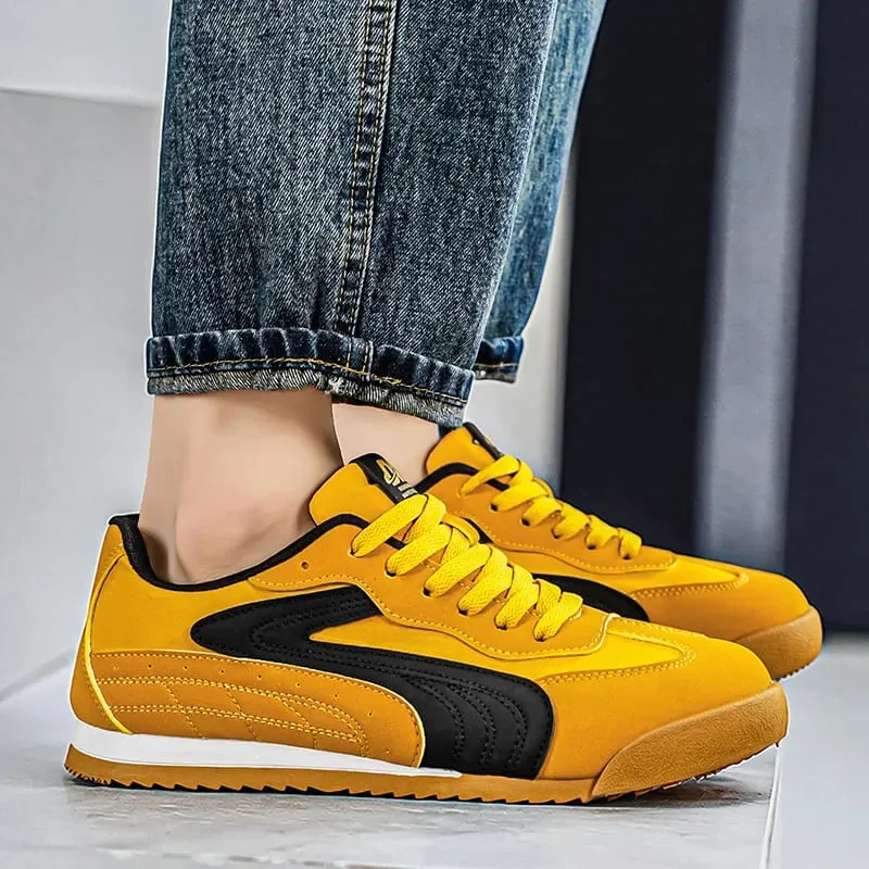 Low-Top Retro German Training Shoes for Men Color-Blocked Breathable Soft-Soled Casual Sneakers