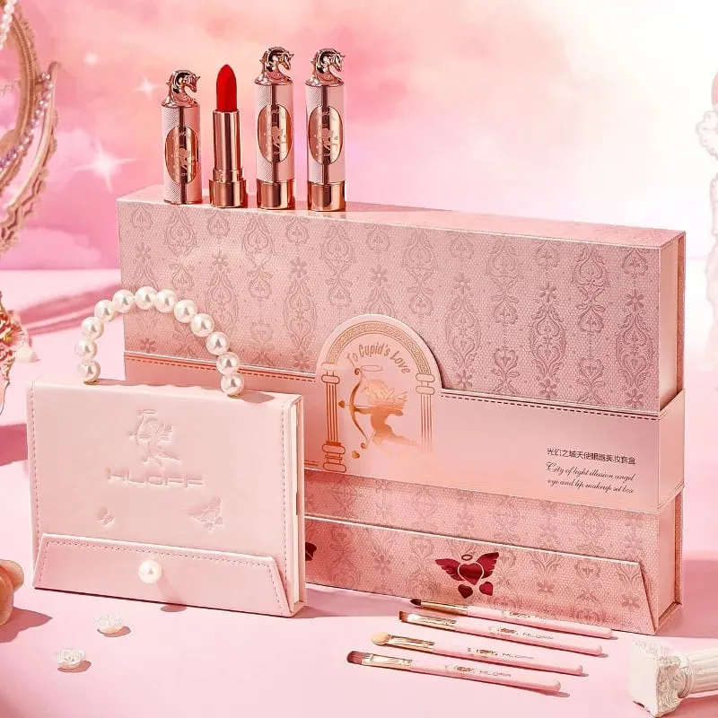Set regalo per il trucco: tavolozza di ombretti e kit di bellezza per il viso completo di rossetto Regalo perfetto di San Valentino per fidanzata e moglie