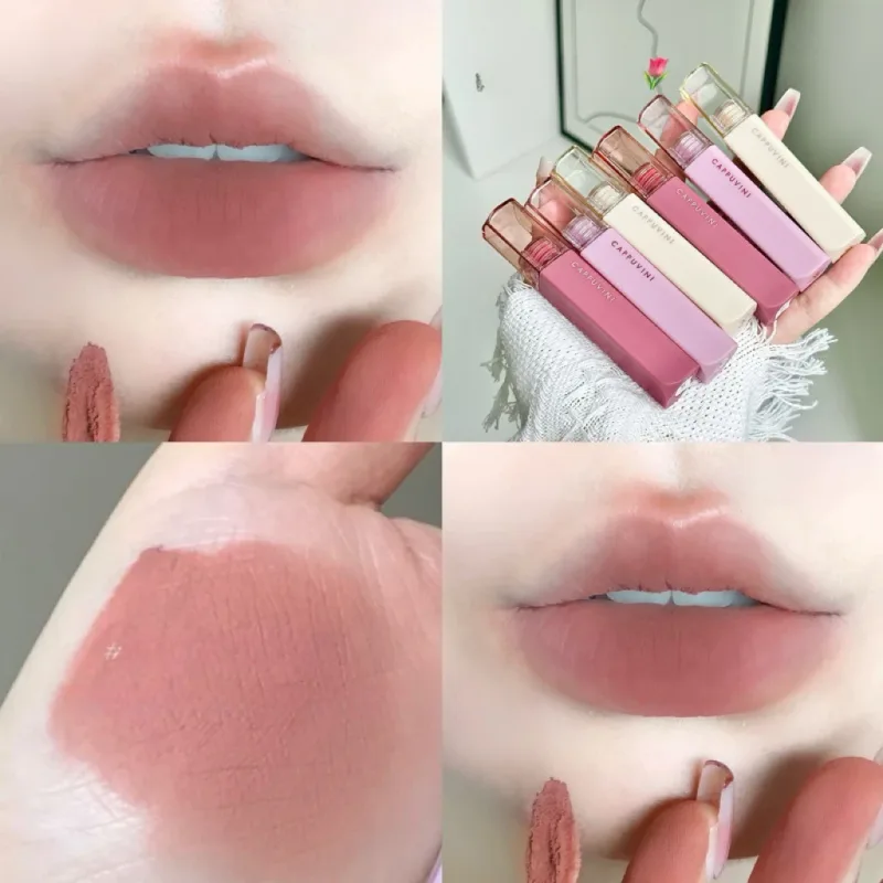 Hedvábně sametový lesk na rty matné rty bahenní voděodolné nepřilnavé kelímky Glaze na rty odolné proti rozmazání neblednoucí tekutá rtěnka korejský make-up — image 3