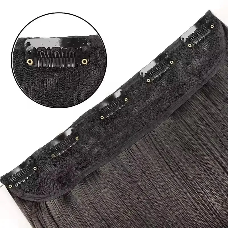 32 Inch Synthetic No Clips Invisible Wire Hair Extension Artificial Natural Fake False Long Straight Hairpiece Blonde For Women