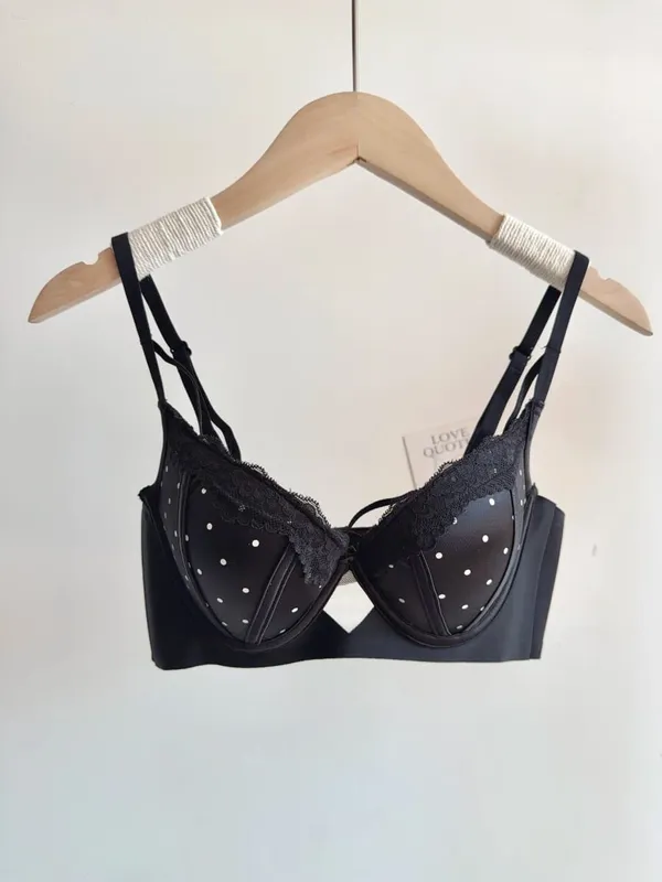 French Lace Push Up Bra Set Polka Dot Small Cup Shaping Sweet Sexy Erotic Lingerie Comfort Underwire Women Intimate Apparel S-xl — image 12
