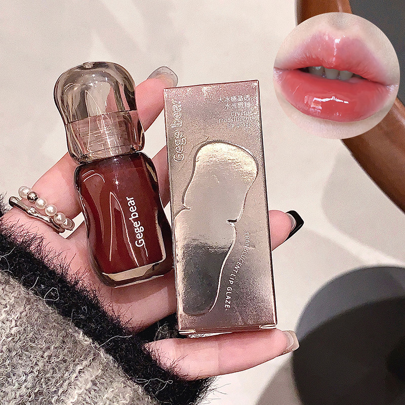 Gege Bear Crystal Gloss Lip Tint — Autumn/Winter Hydrating Formula Mirror-Gloss Finish Youthful Plumping Effect