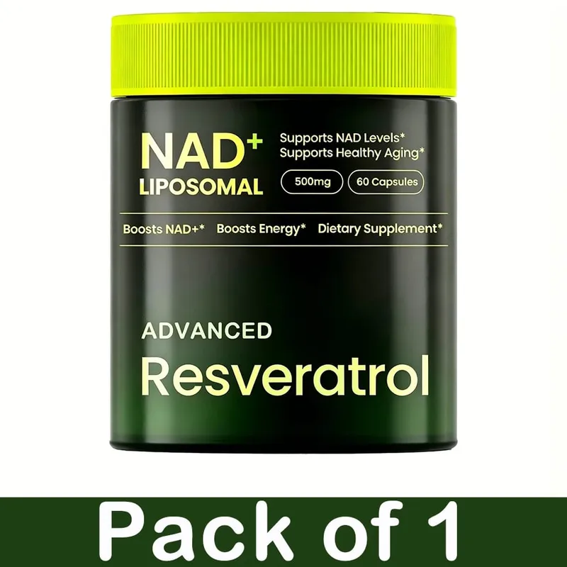 Liposomal NAD+ ADVANCED Supplement with Resveratrol - NAD Plus Capsules for Anti Aging Brain Function & Cell Regeneration