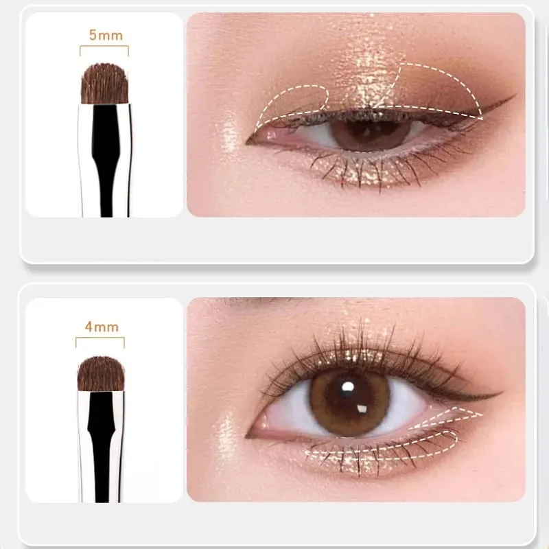 4/8/12pcs Precise Detail Eyeshadow Brush Soft Horse Hair Eyeline Silkworm Makeup Brush Highlighter Brushes Eyes Makeup Tools — image 4