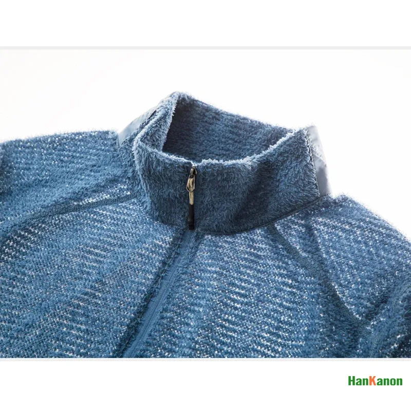 Men's Half-Zip Stand Collar Sweatshirt Versatile Air Fleece Base Layer for Outdoor Camping Hiking Cycling