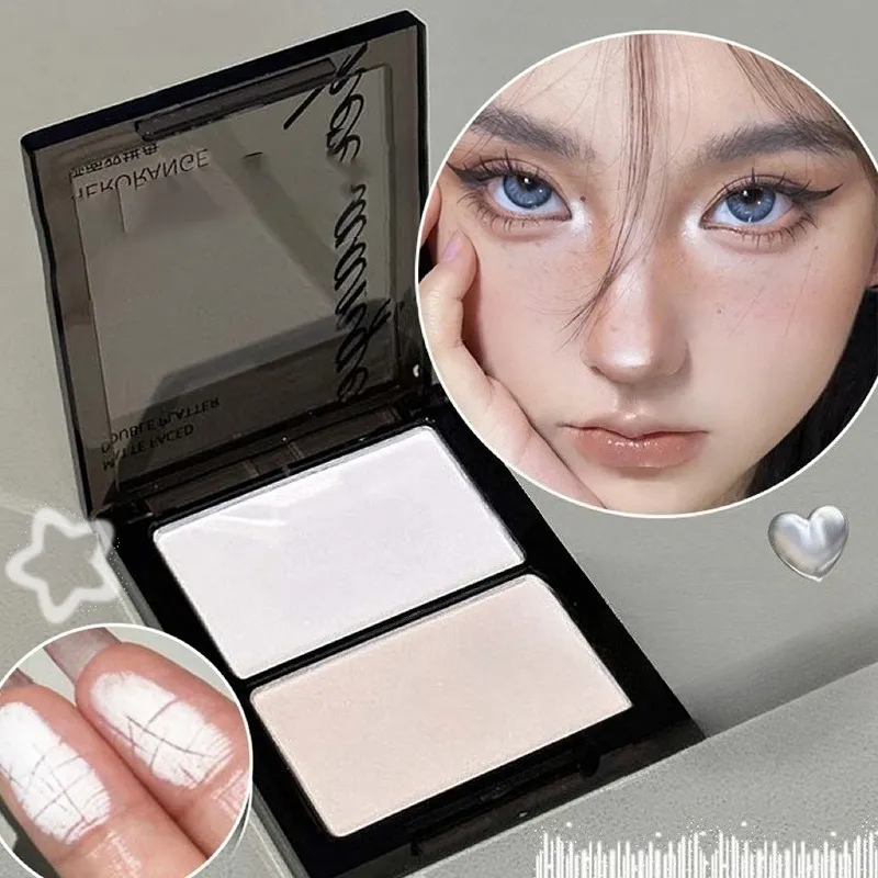 Dvoubarevný melír a pudr na oční stíny Jemný přírodní lehký matný finiš Oční stíny Soft Focus Rozjasňující make-up na obličej