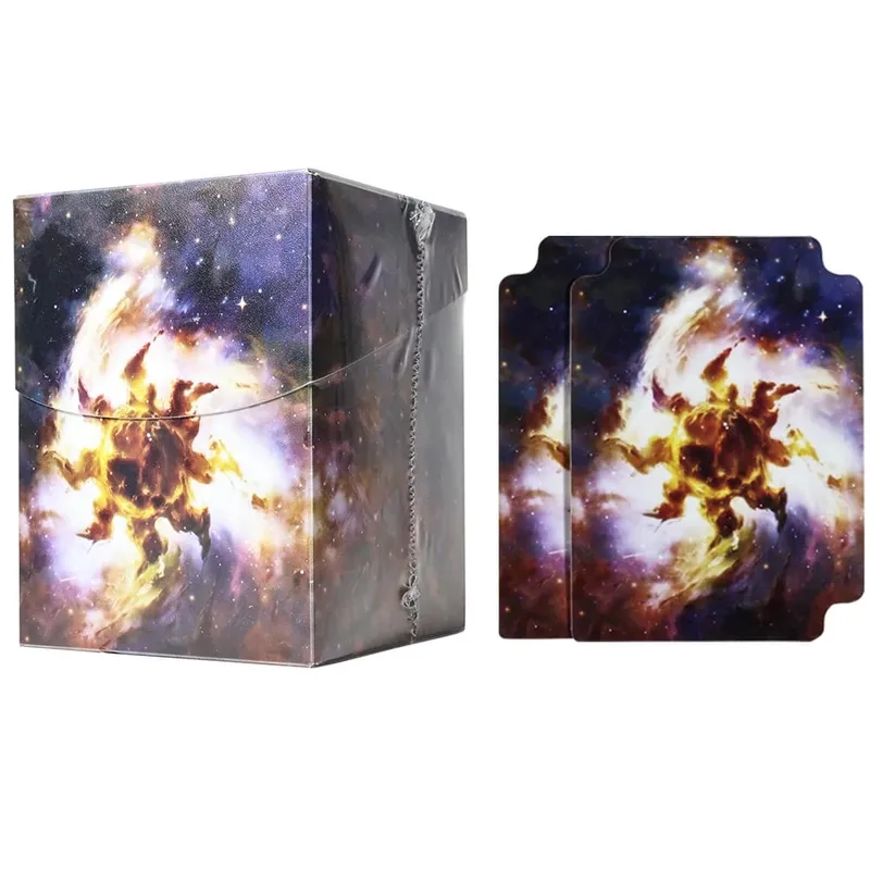 100+ BASIC LANDS Plastic Trading Card Box Holds Double-Sleeved Cards TCG/CCG Storage Card Deck Case for MTG/YGO With Two Divider — image 7