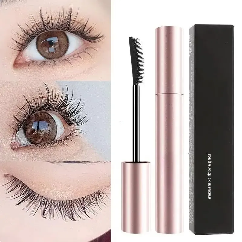 Silk Fiber Matte Mascara Makeup Ultra-Fine Brush Lengthens Eyelashes Waterproof Fast Dry Brown Black Curling Mascara Comestic