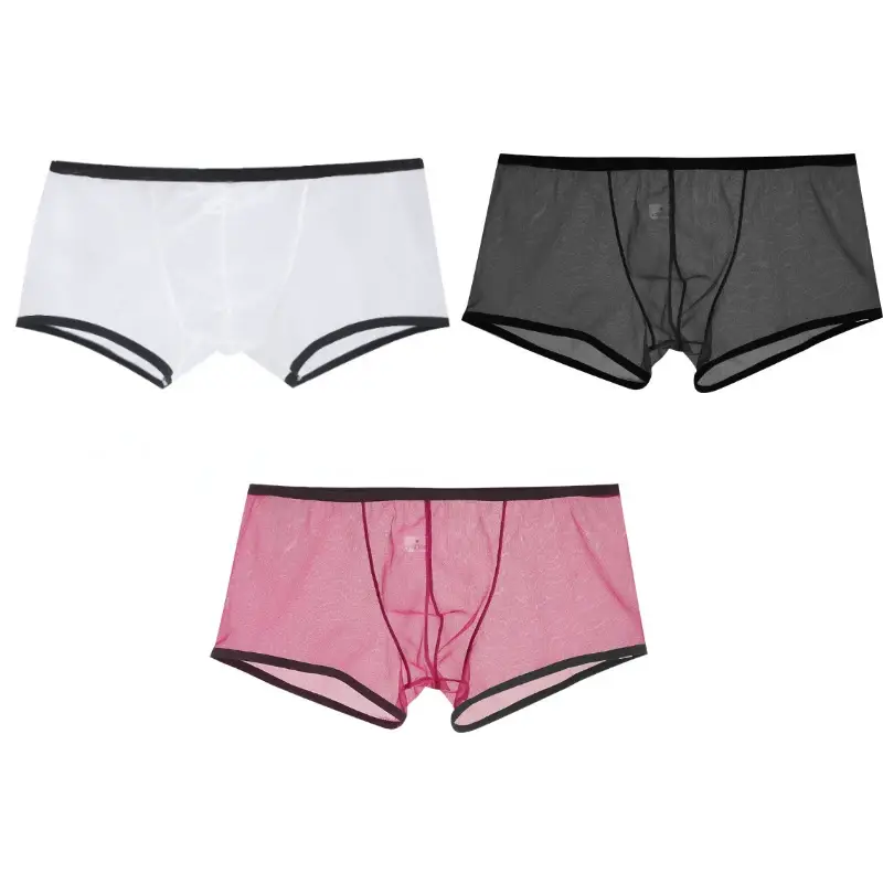 Gli uomini vedono attraverso boxer ultrasottili pantaloncini U sacchetto convesso intimo mutandine mutande a vita bassa trasparenti Qucik-Dry