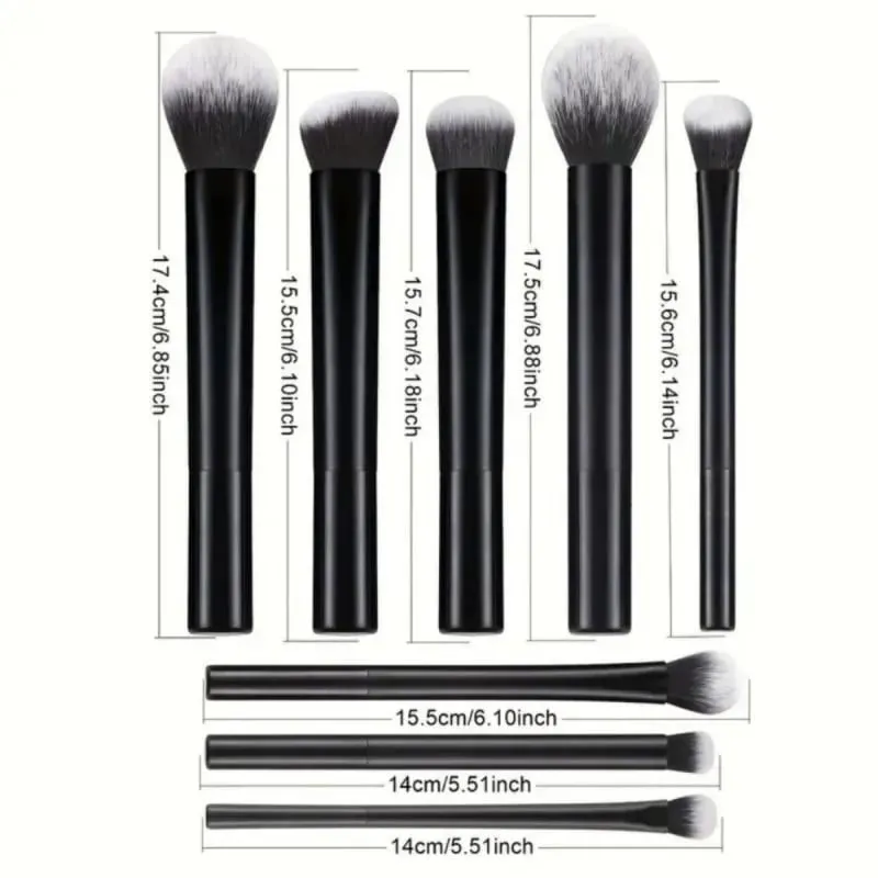 8/12pcs Multifunctional Black Makeup Brush Set With Beauty Egg Soft Bristles for All Skin Types Alcohol-Free Cosmetic Brushes