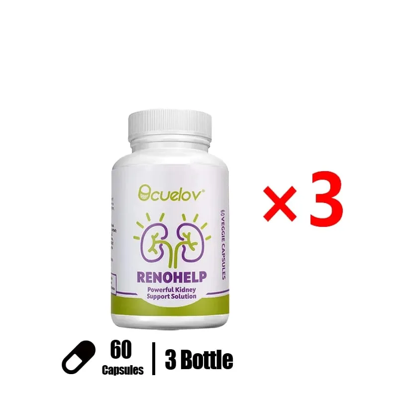 Poderoso suplemento natural de suporte renal para função renal saudável, suporte para saúde do trato urinário, vegano e sem glúten
