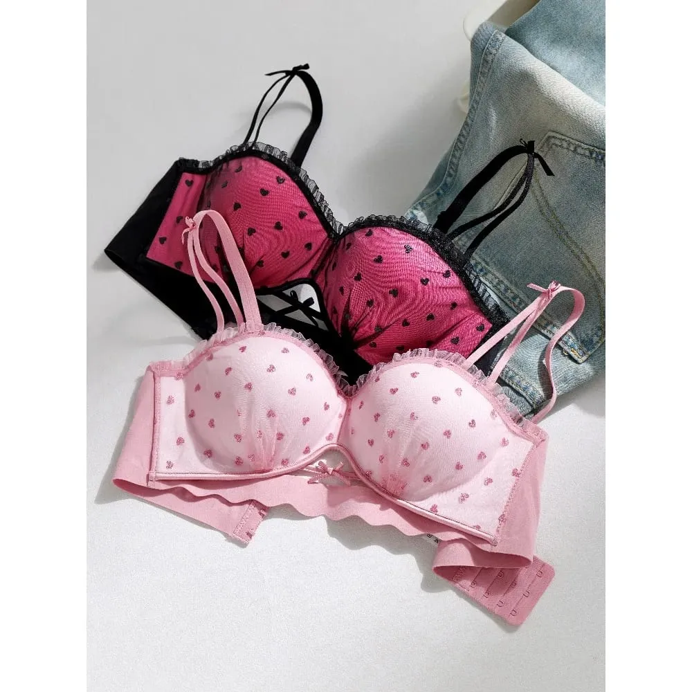 French Lace Push Up Bra For Small Bust Half Cup Anti‑Sag 2026 New Pure Desire Sexy Women Lingerie Brassiere 32-38 A-C — image 3