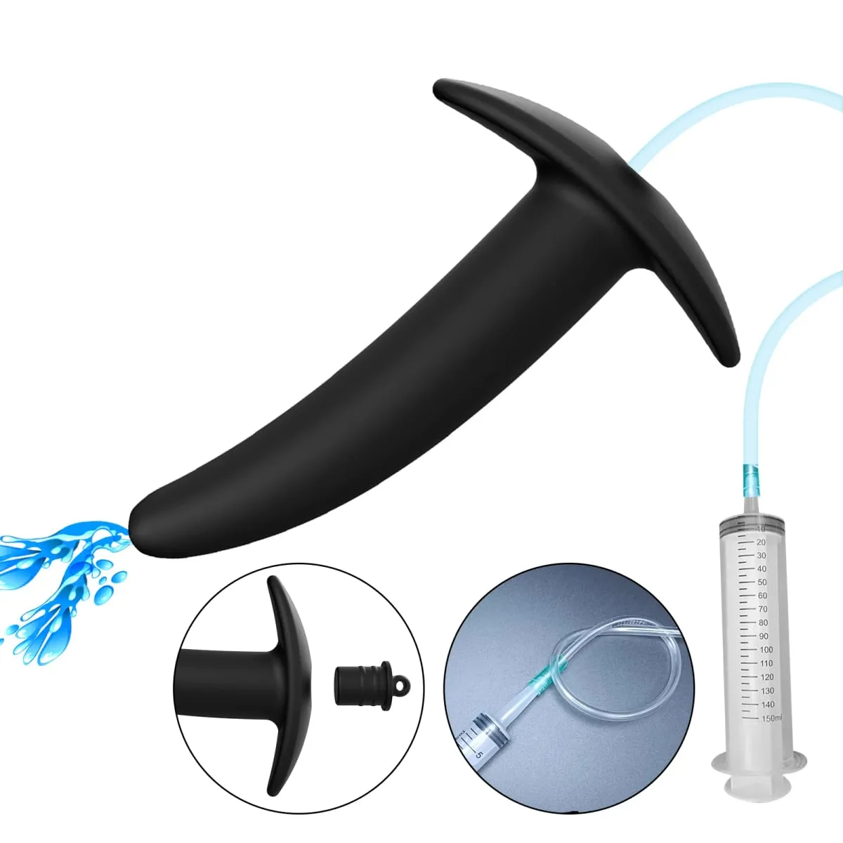 Hollow Speculum Peeking Anal Beads Butt Plug with Stopper Expander Tunnel Enema Anus Dilation Adult Sex Toys for Women Men Gay