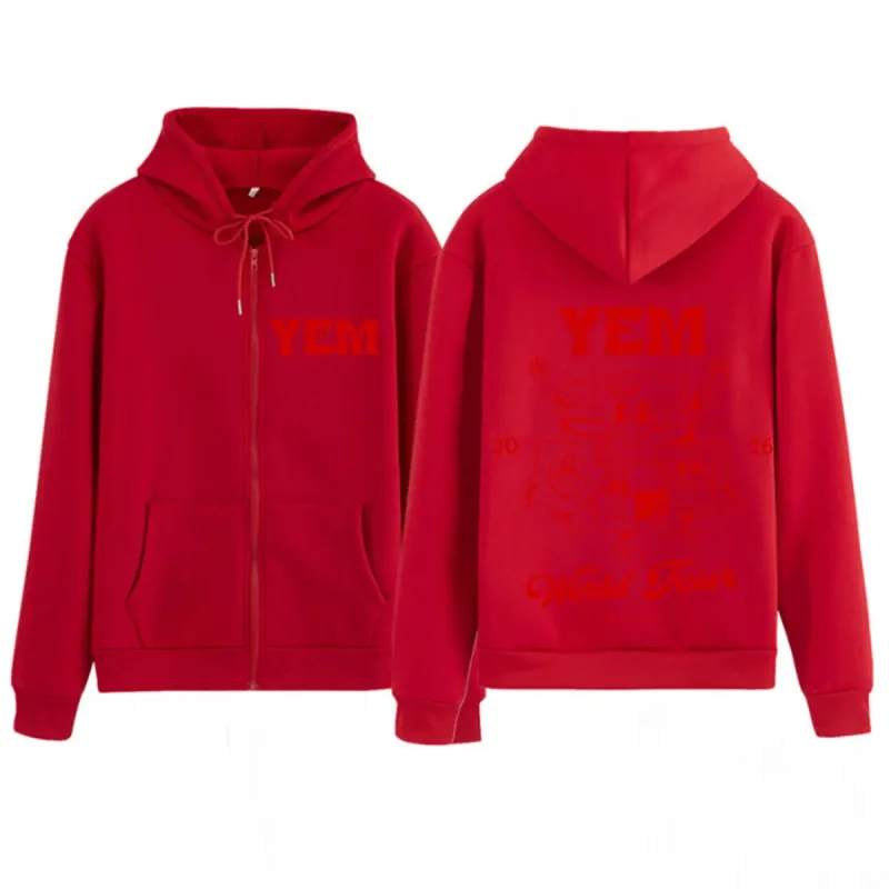 Band Morat Yem World Tour Merch 2026 Print Zip Up Hoodie Men Women Hip Hop Sweatshirts Loose Casual Fashion Zipper Jacket Coats
