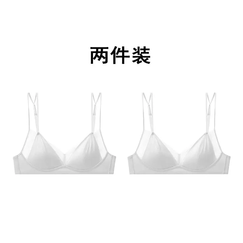 Premium Sexy Leopard Lingerie Kit Wireless Thin French Triangle Cup Comfy Nude Shaping Women Summer Daily Underclothes M-XL Bra