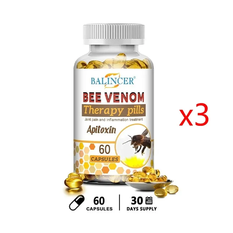Bee Venom Extract Capsules for Relieve Joint & Knee Pain Relieve Discomfort of Bones and Joint Non-GMO