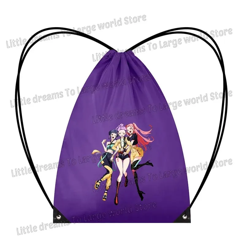 Anime Figure Drawstring Bag Portable Backpack Large Capacity Gym Sports Clothes Organizer Storage Pouch Bundle Pocket Women Gift