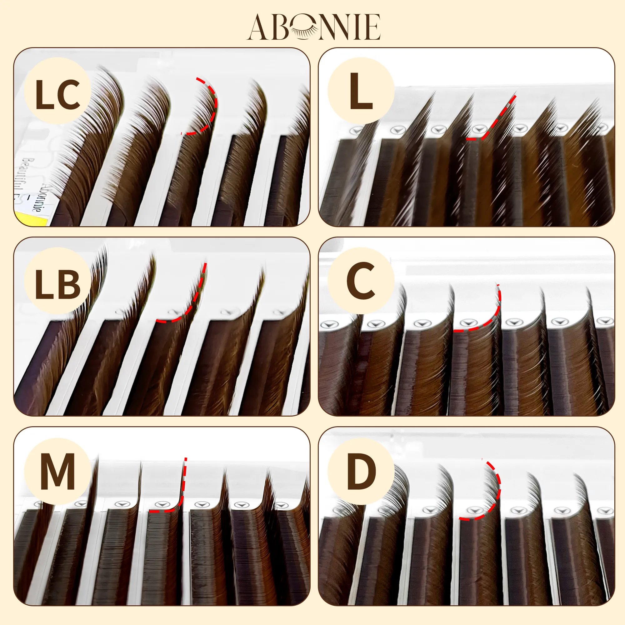 Abonnie LC LB Brown Lashes Dark Brown Classic Eyelash Extensions Foxy Eye Lashes