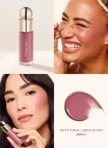 Zestaw do makijażu Rare Beauty Płynny rozświetlacz Pozostaje wilgotny i nie wysycha Róż w kremie Błyszczący, wilgotny naturalny róż w płynie