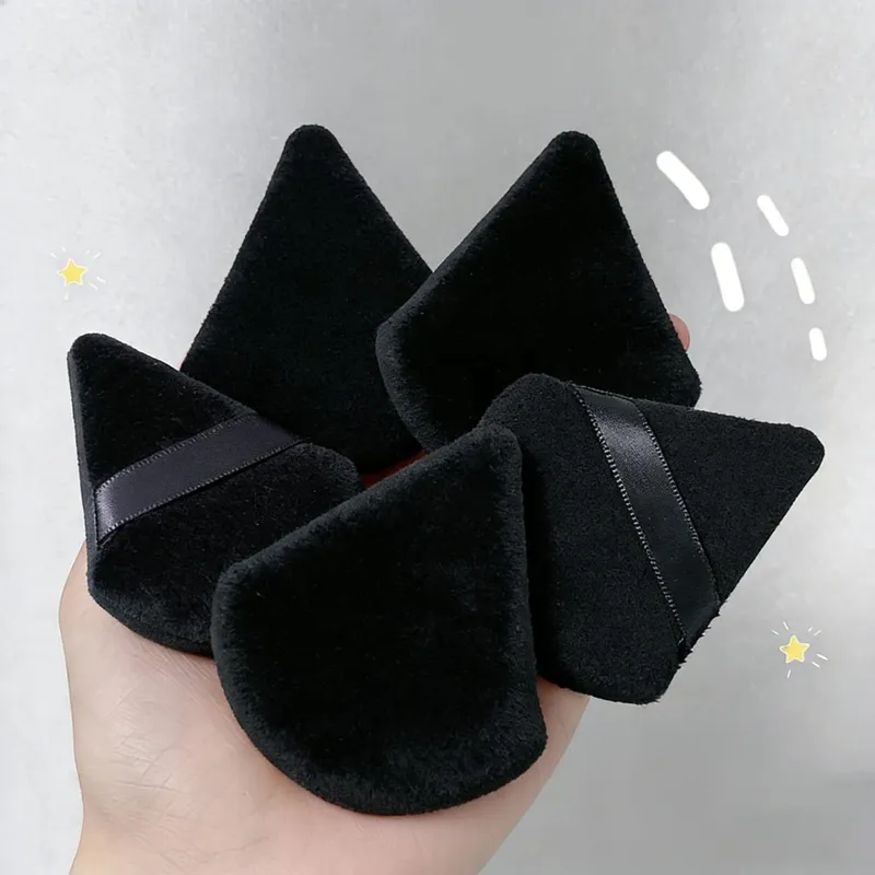2/5/10Pc Black Triangle Powder Puff Facial Makeup Sponge Soft Velvet Cosmetics Puff Mixer Beauty Foundation Soft Skin-Friendly