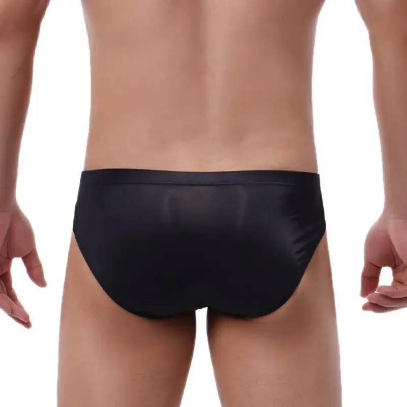 2 stücke Big Pouch Nylon Männer Unterwäsche Slips Eis Seide Männlichen Nahtlose Unterhosen Low-Taille Dünne Höschen Plus größe
