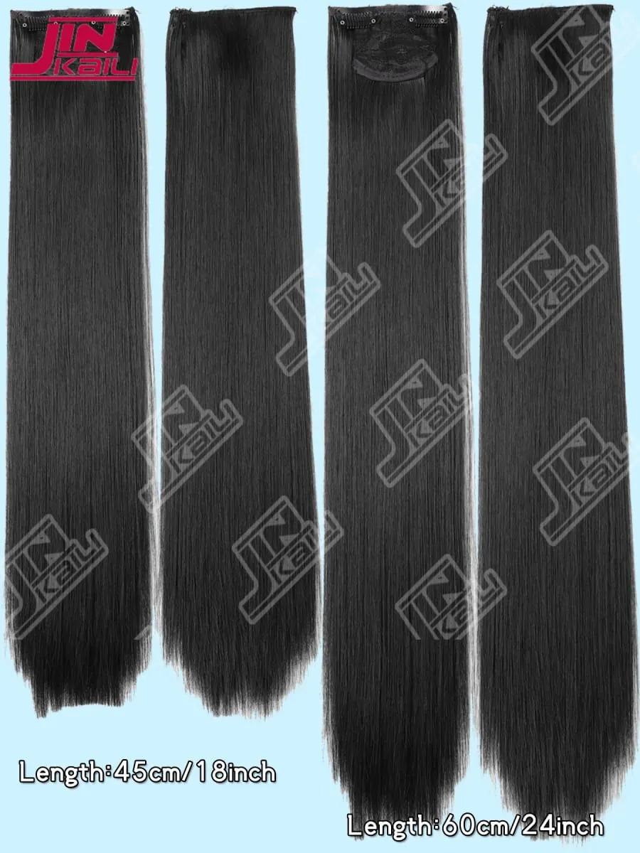 JKL Long Hair Extension Pieces Realistic Volume Boost Invisible Traceless Three Piece Set Asian Synthetic Hair Extensions