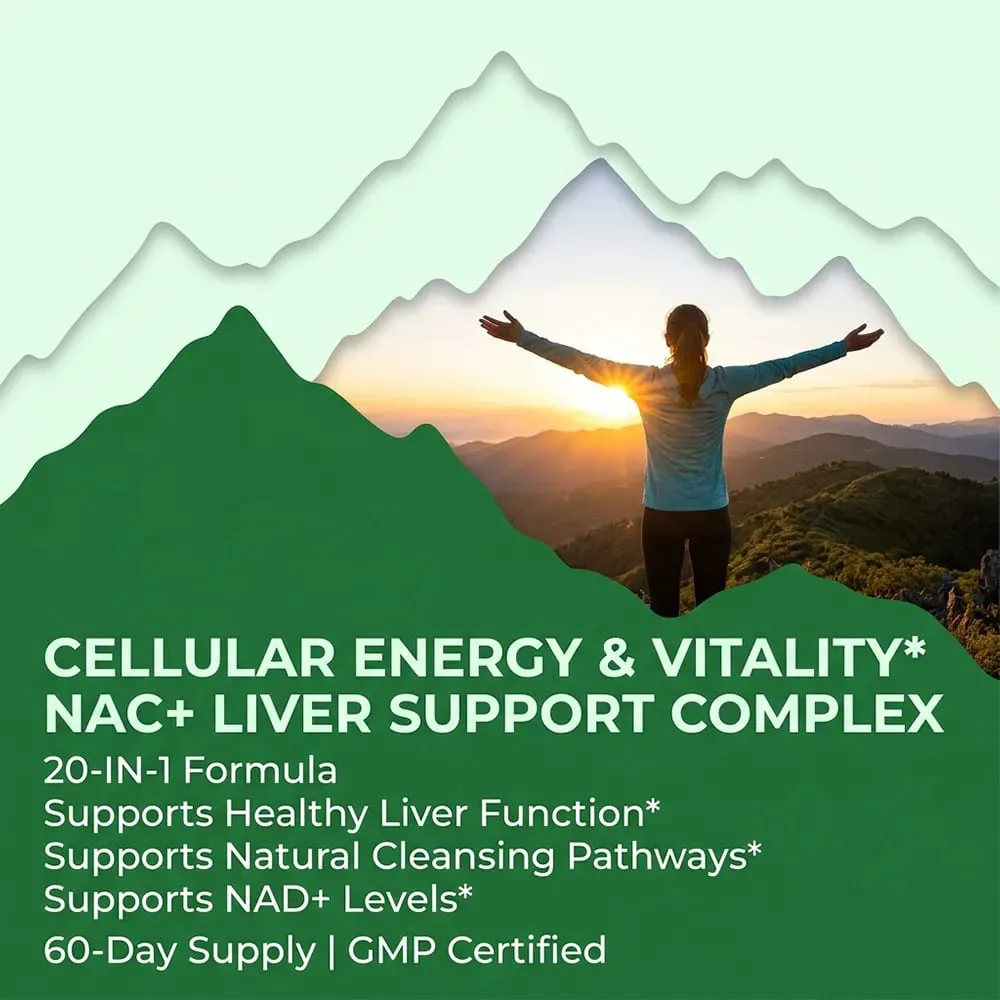 NAC & Milk Thistle Complex Capsules Supports Liver Cleanse & Repair Detox Digestive Health Cellular Health & Immune Wellness