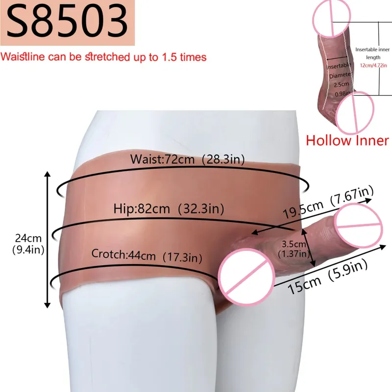2 Colors Huge Hollow Dildo Pants High Waist Strap-On Penis Extender насадка на член For Men Delay Ejaculation Ultra Dildo — image 10