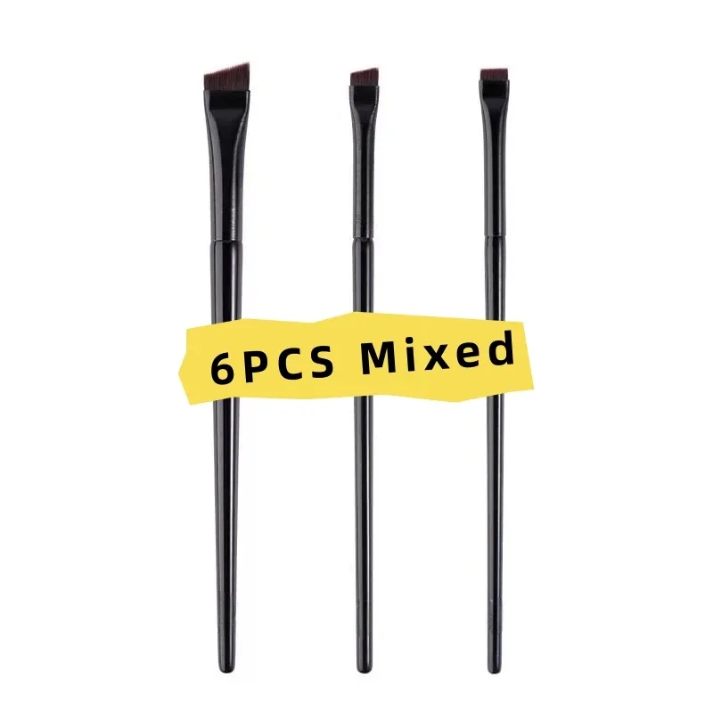3/6/9/15/30PCS Ultra Thin Blade Eyeliner Brush Set Fine Angle Flat Eyebrow Brush Under The Eyes Flat Head Precise Detail Brushes