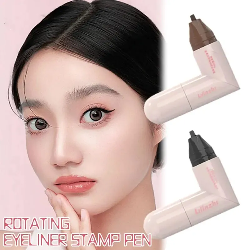 Tampon Eyeliner rotatif intégré noir marron, pochoir à ailes à double pointe, étanche, anti-taches, stylo liquide longue durée, DIY — image 4